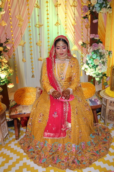 Floral Lengha - Mustard