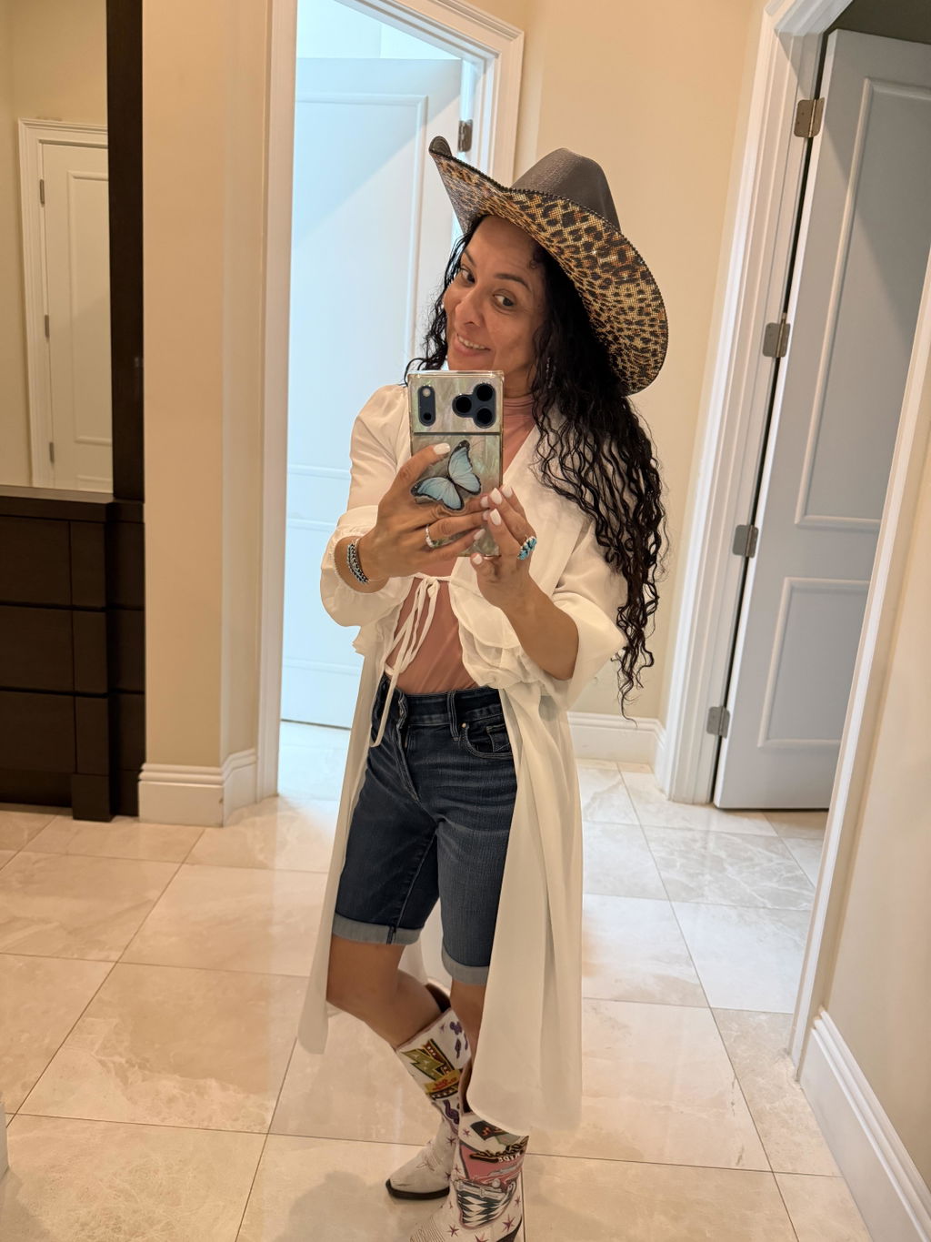 Black Square & Leopard Hat