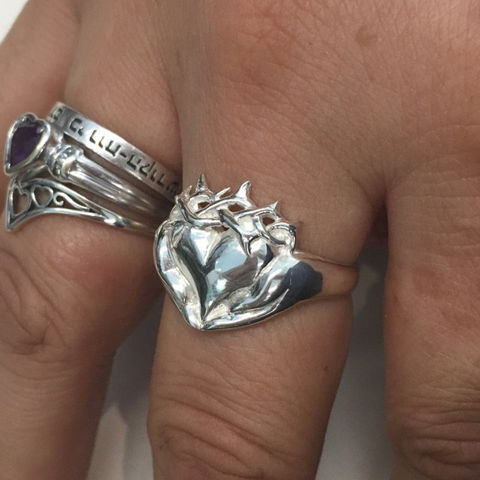 Callie Thorny Chunky Claddagh Celtic Promise Ring 126