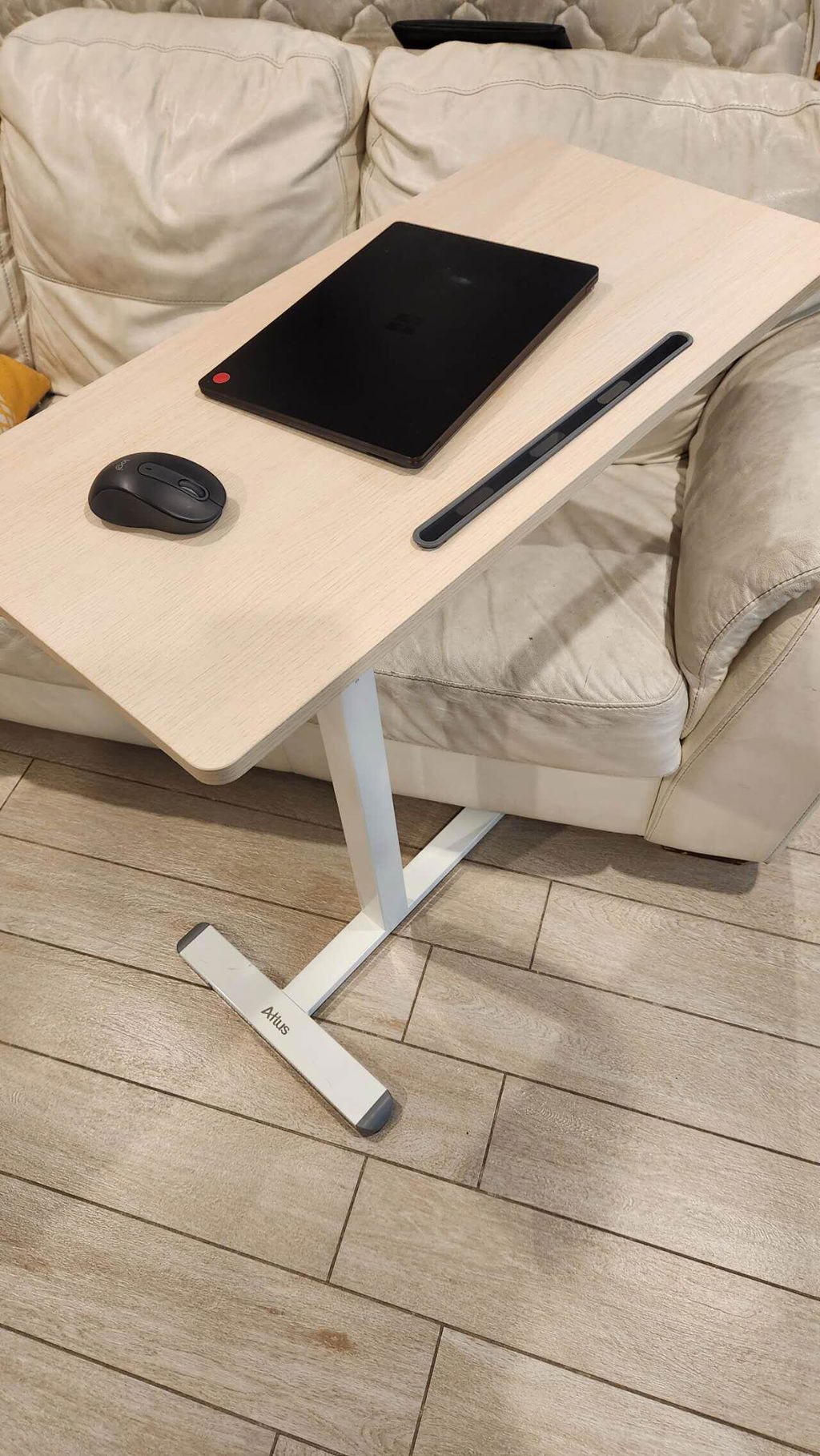 Altus Mobile Standing Desk with Wheels Pneumatic Height Adjustable Table