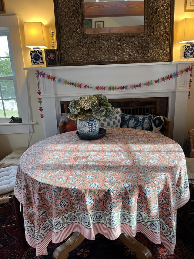 Customer photo of the Dark Salmon Pink Square & Rectangle Tablecloth