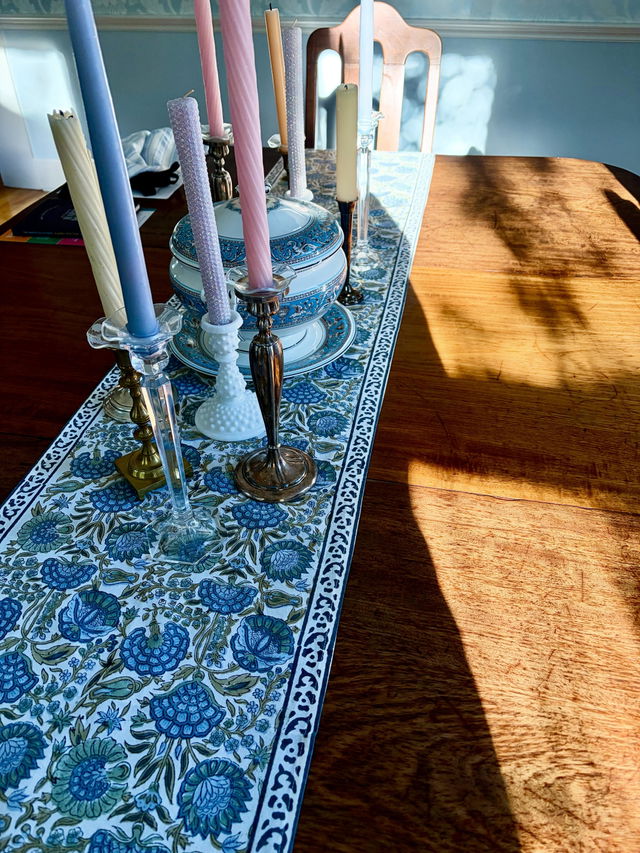 Customer photo of the Asparagus Green Table Runner