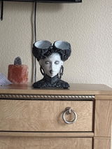 Buyer photo of Gothic Head Planter, Twin Bowl Face Plant Pot