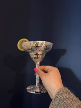 Buyer photo of Cocktail Glass Disco Ball Planter