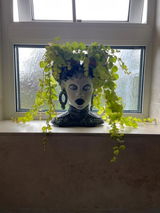 Buyer photo of Gothic Head Planter, Twin Bowl Face Plant Pot