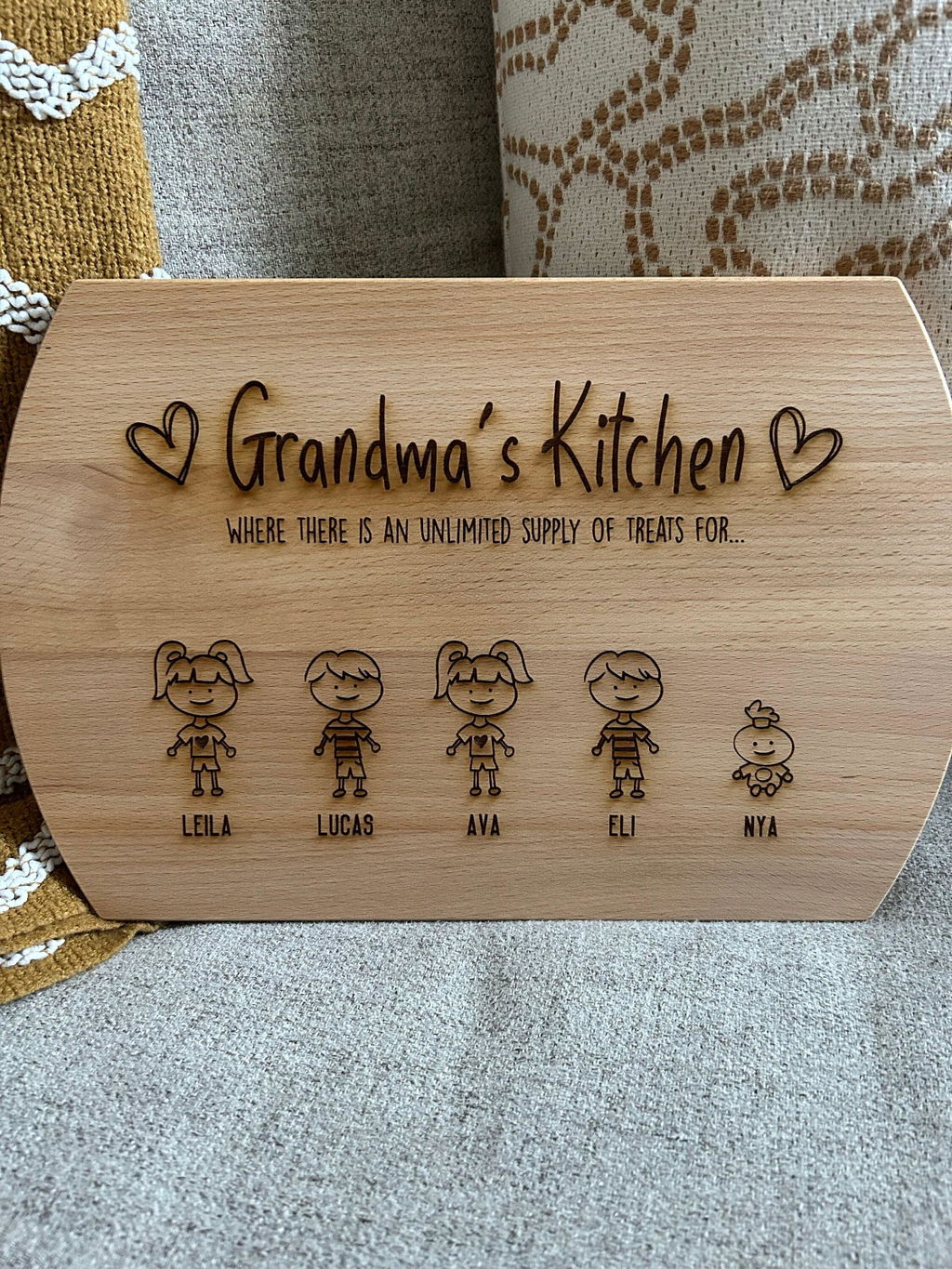 Family Portrait Cutting Board