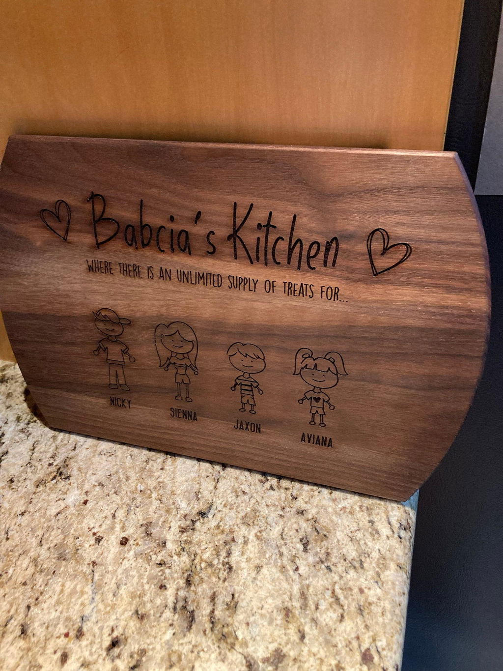 Family Portrait Cutting Board
