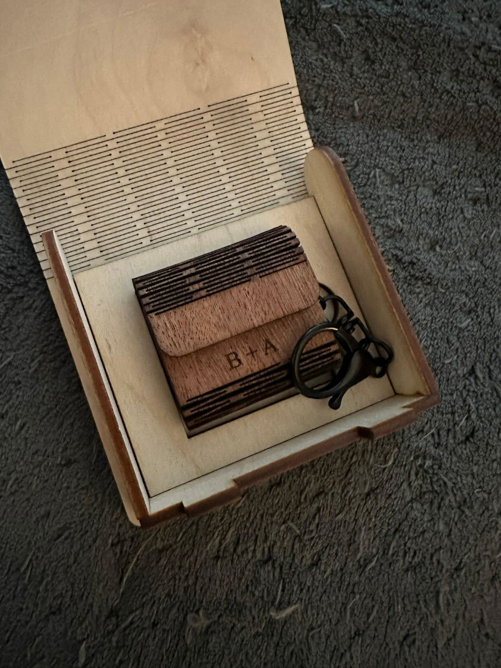 Captivating Wooden Mini Photo Album Keychain
