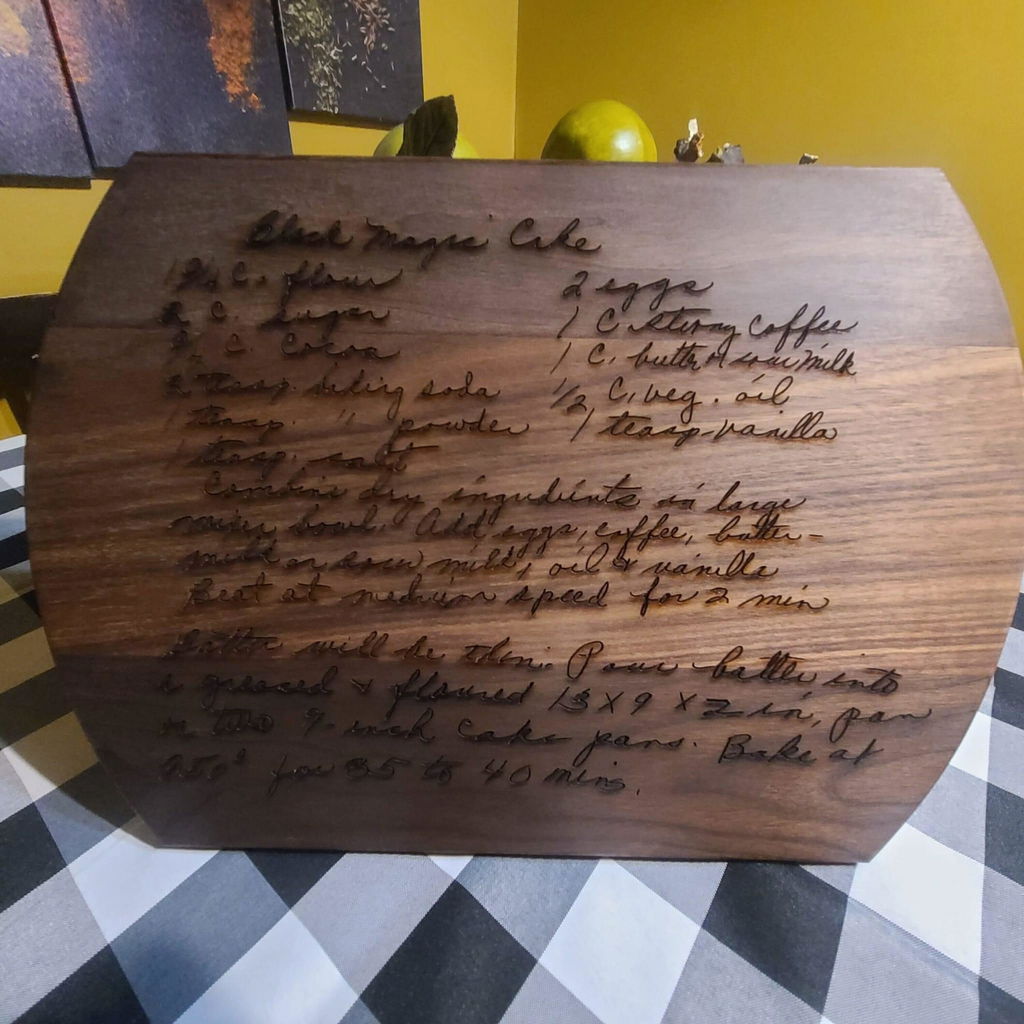 Handwritten Recipe Cutting Board