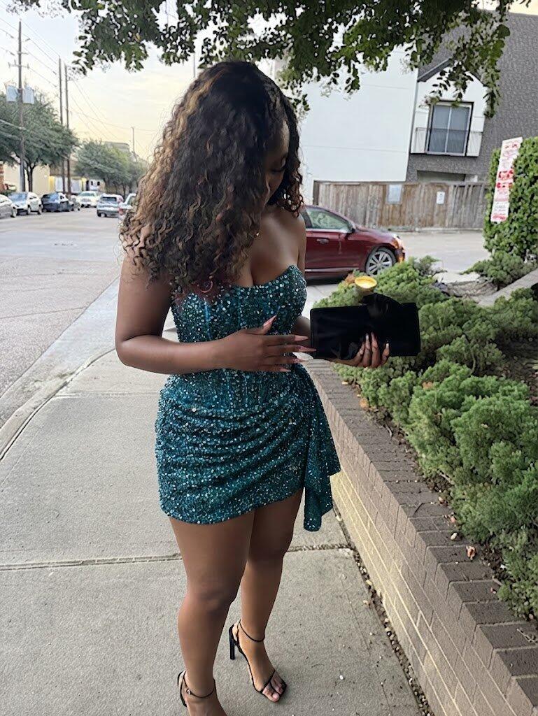 Stunning Blue Sequin Strapless Corset Homecoming Dress Draped Bodycon Styling,HD1361