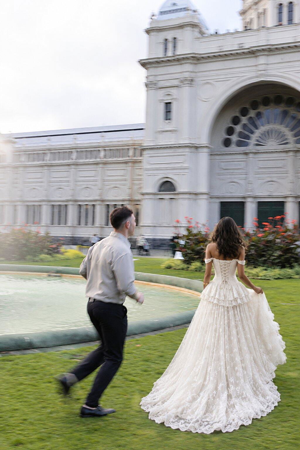 Elegant Off-Shoulder Corset Wedding Dresses Unique Lace A-Line Floor-Length Gown,WD0622