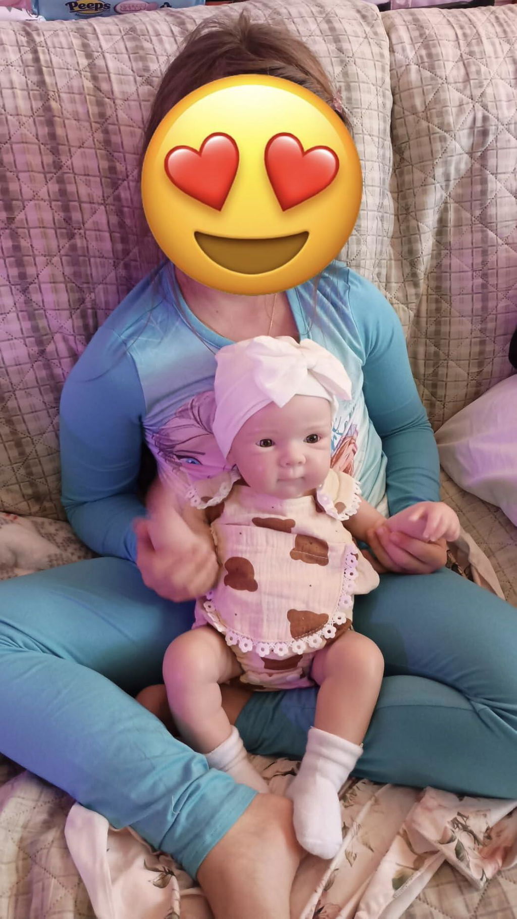 Bambola reborn Bettie in silicone da 18 pollici bambina con vestitino da orsetto
