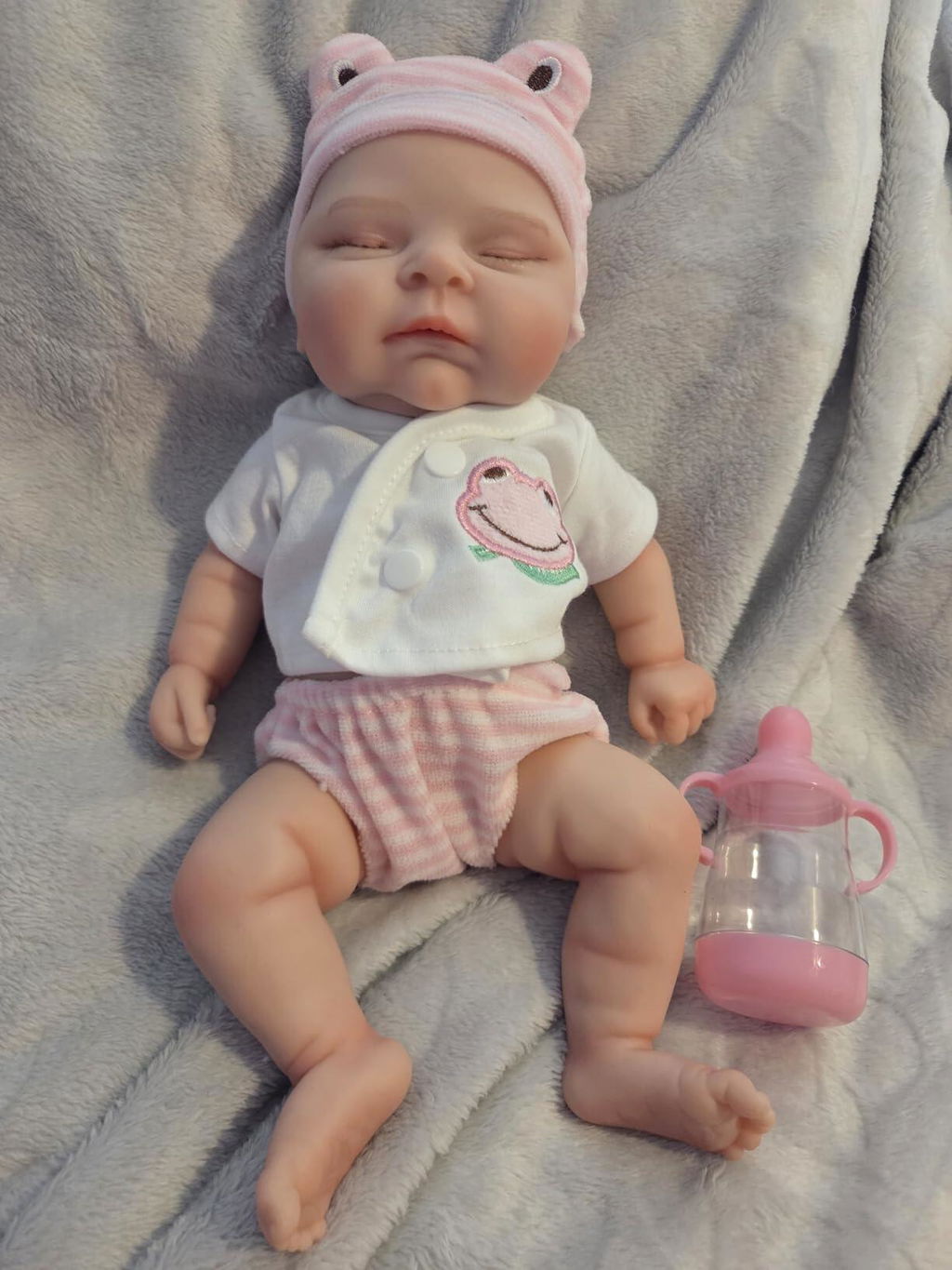 Bambola Reborn in Silicone Addormentata da 30 cm Ragazza Peaches