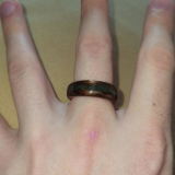 Walnut Burl bentwood ring with Bloodstone inlay