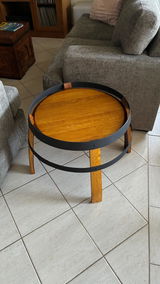 Wine Barrel Coffee Table – Round Oak Barrel Table