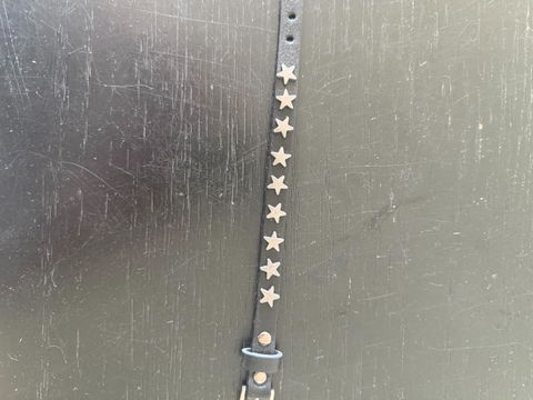 Y2K Black Grey Star Design Leather Bracelet Monochrome Unisex Urban Accessory New