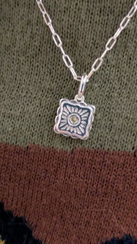 Liu Xin Square Mooncake Necklace - Sterling Silver