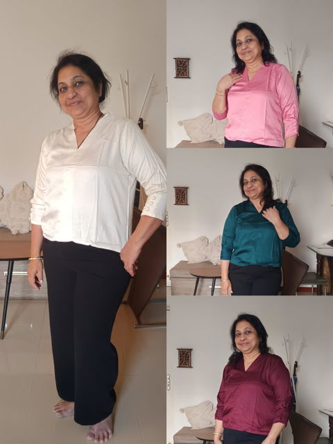Wine V-Neck Viscose Top