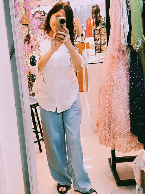 Sky Blue Wide Leg Jeans
