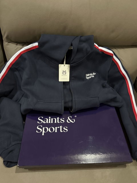SaintsLuxe™ Full Zip Hoodie - Contrast Stripes