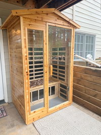 Garner-902VS 2 Person Outdoor Far Infrared Sauna (Enhanced with Red Light Therapy)