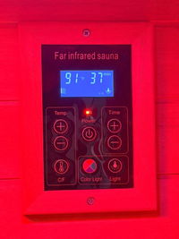 Wearwell-902VT 2 Person Outdoor Ultra-Low EMF Far Infrared Sauna in Mahogany (Enhanced with Red Light)