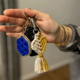 Macrame Heart Keychain | Handmade Cotton Bag Charm & Gift