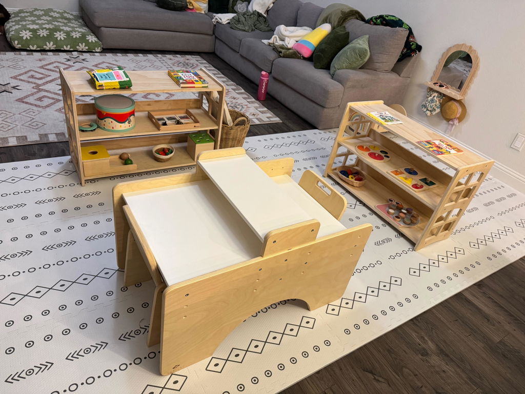PAPAYA DOUBLE - Adjustable Montessori Table & Chair Set for Two