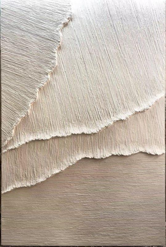 Large White Texture Artwork: Minimal Abstract Wall Decor #ZZ 143