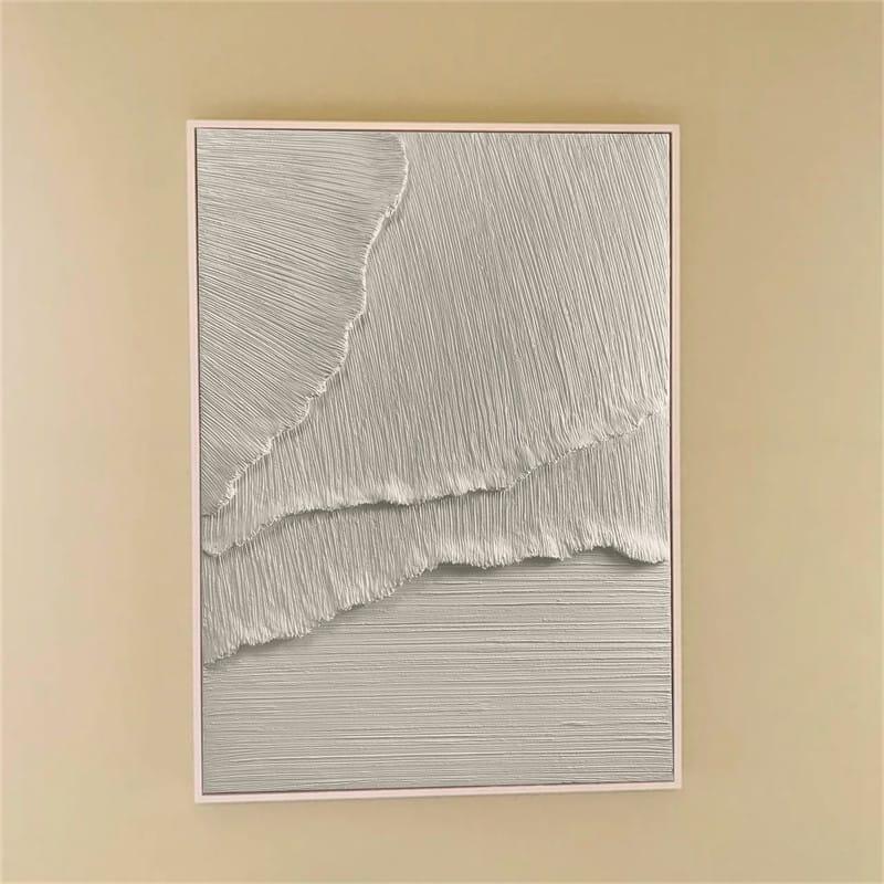 Large White Texture Artwork: Minimal Abstract Wall Decor #ZZ 143