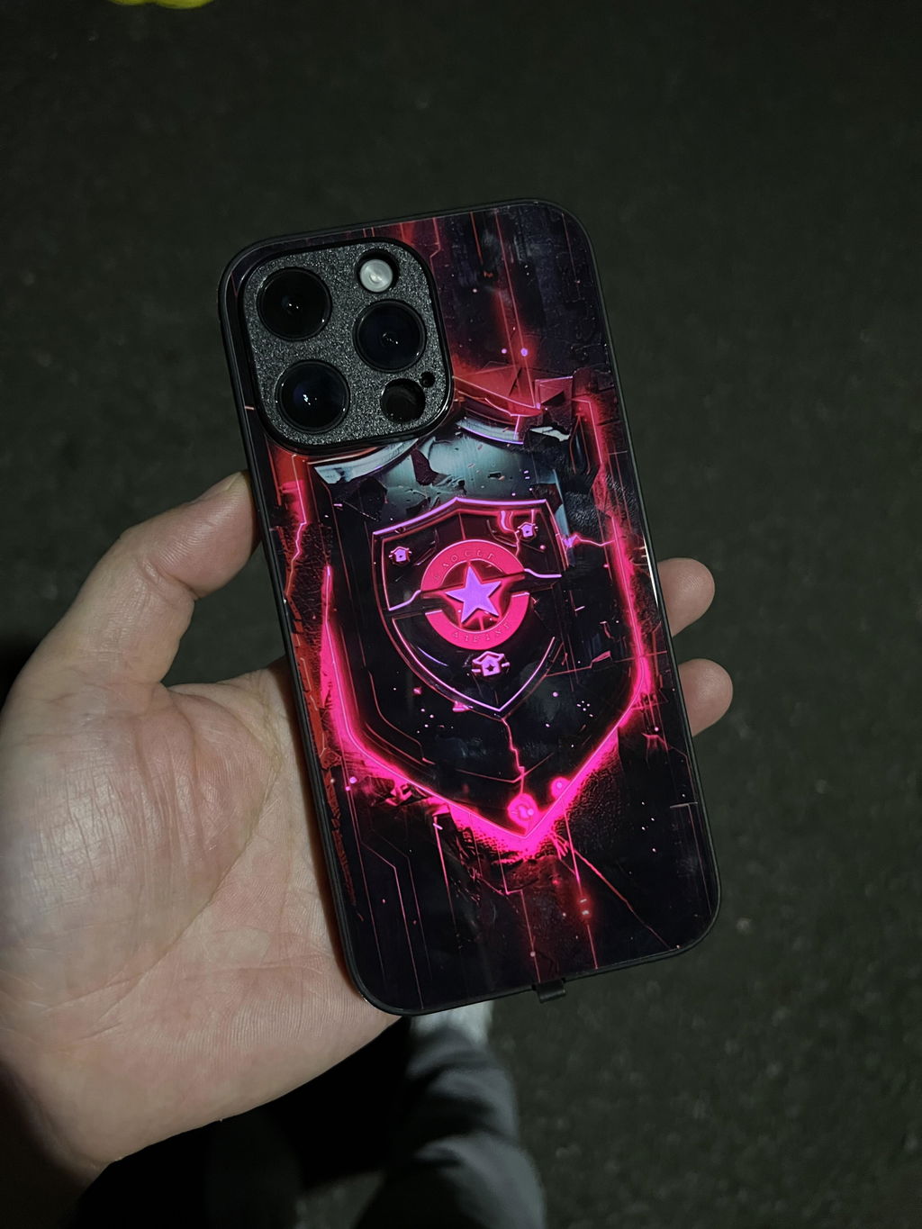 LED Light Up Phone Case - The Red Sheild Luminous Flash Cool Phone Cases for iPhone 16/ 17 Pro Series