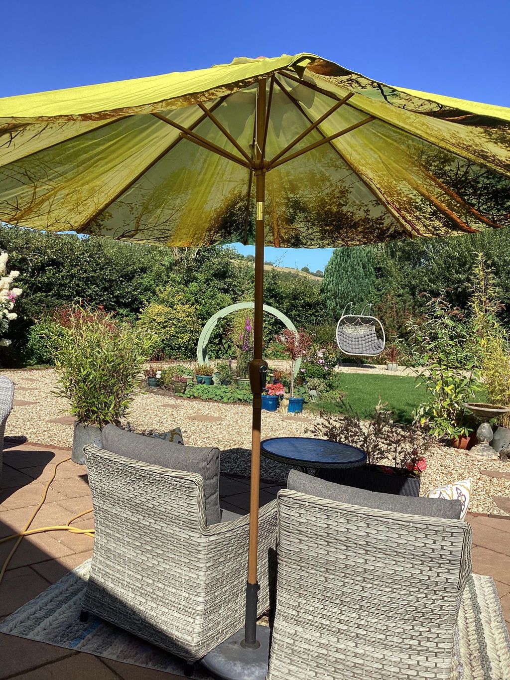 3m Forest Print Crank & Tilt Parasol