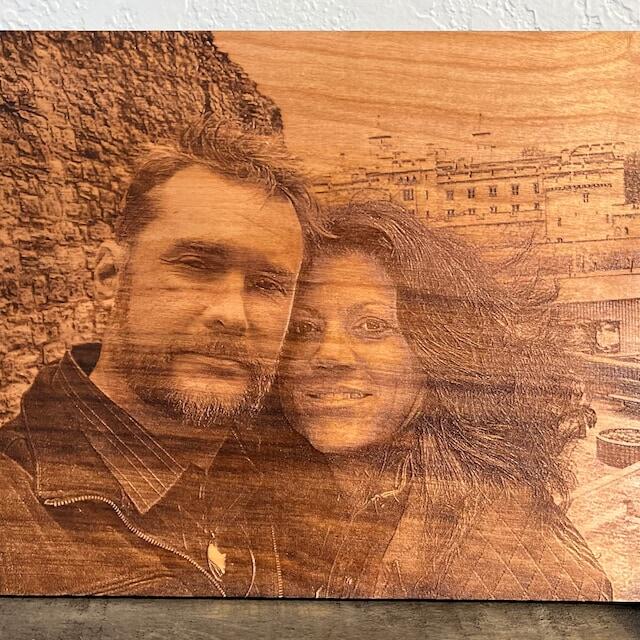 Laser Engraved Wood Photo
