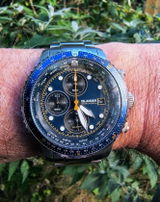 Islander Watch Calverton Flight Chronograph Alarm Blue Dial #ISL-283