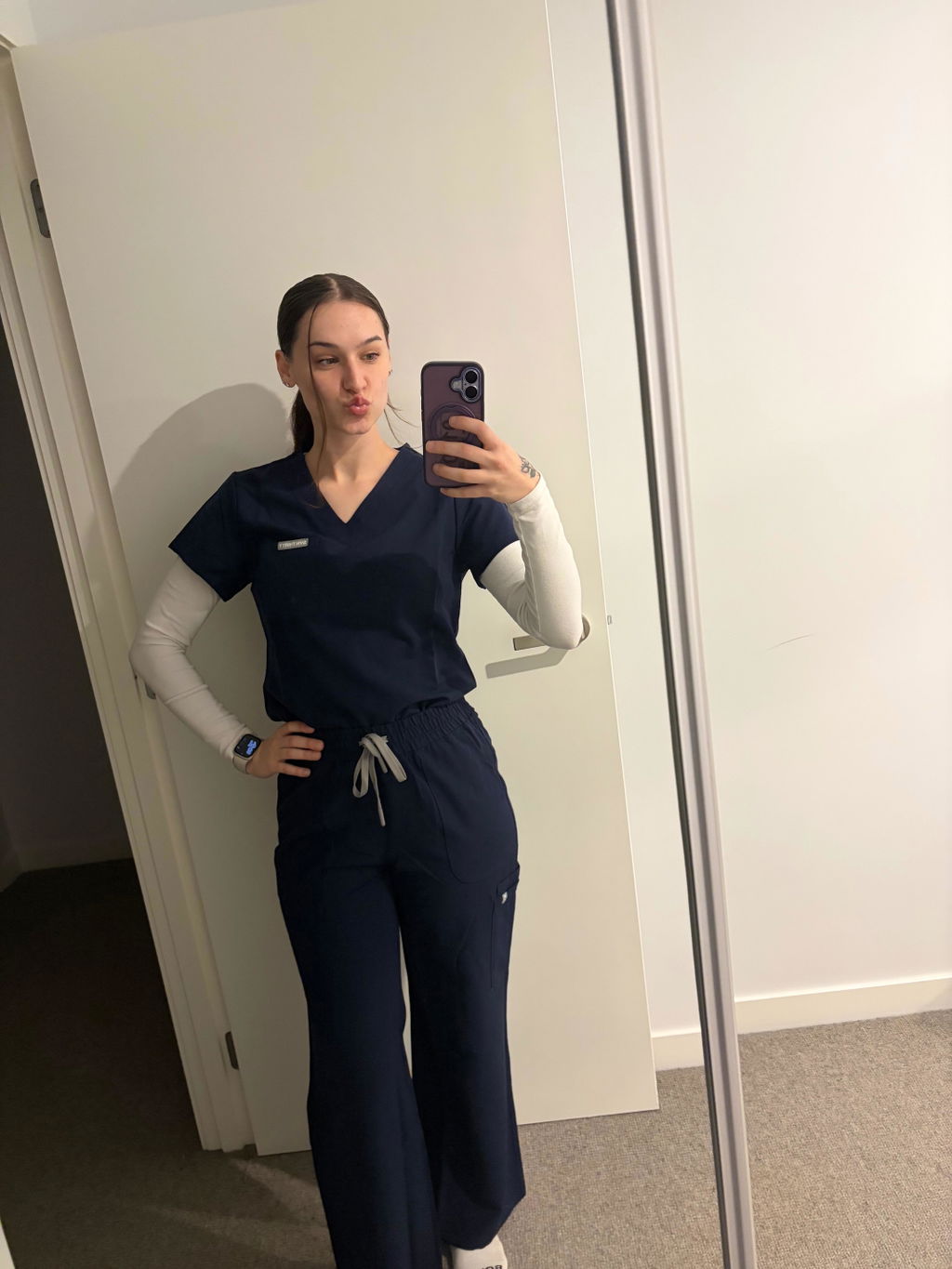 Lounge Leg Scrub Pants Nightfall Navy
