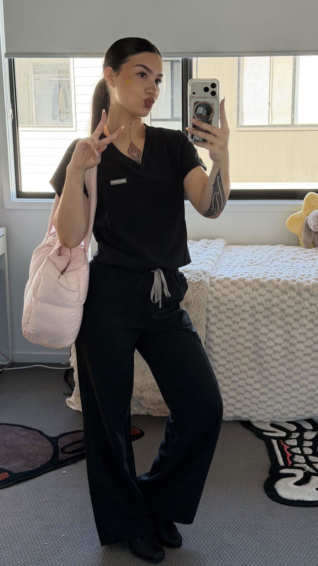 Lounge Leg Scrub Pants Ink Black