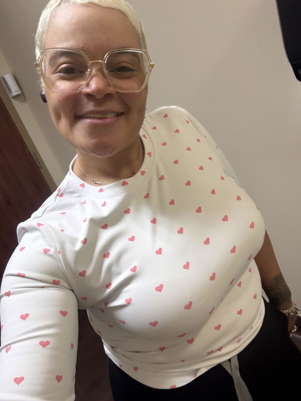 3/4 Sleeve Underscrub Pink Hearts