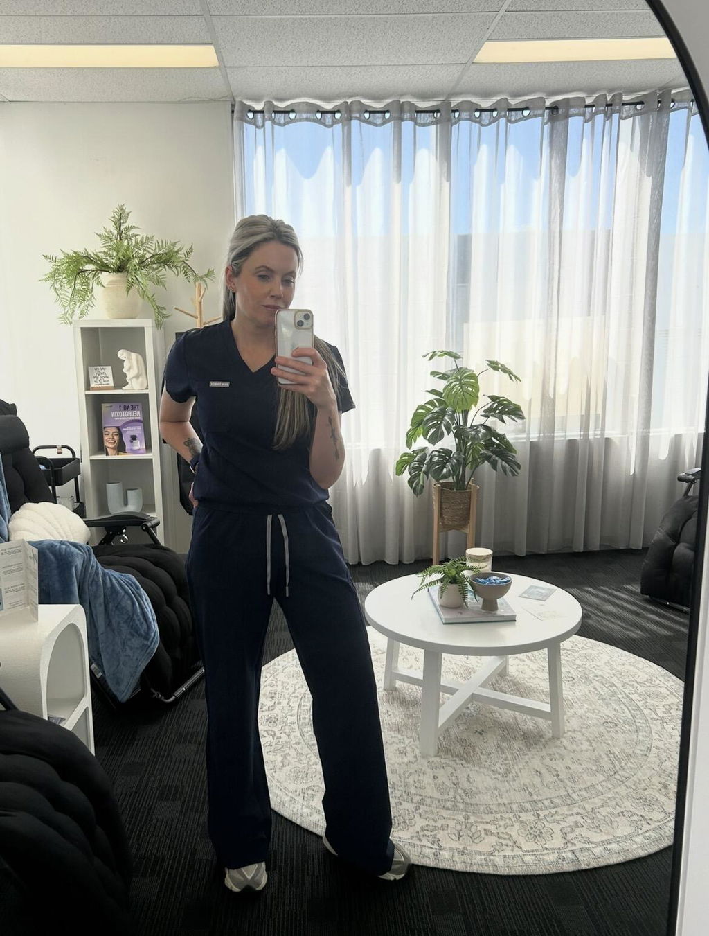 Lounge Leg Scrub Pants Nightfall Navy