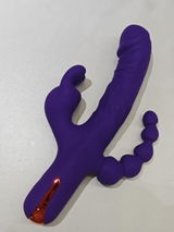 G Spot Rabbit Vibrator Sex Toy Rabbit Dildo with Vibrating Anal Beads - JAFFEN