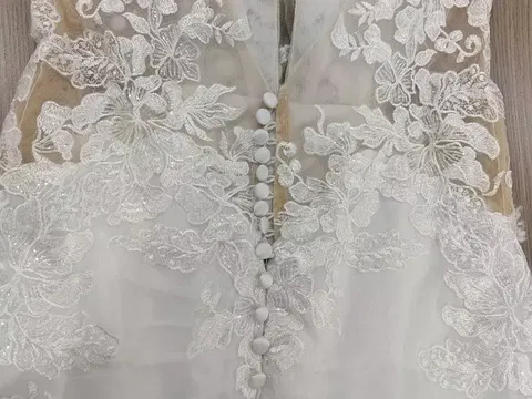 Yunshang Luxury Wedding Dress Women Mermaid Open Back V-Neck Lace Spaghetti Strap Bridal Gown Sweep Train Vestidos De Novia