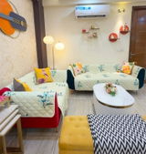 3 Seater Sofa Cover | Non Slip Base | Silent Meadow
