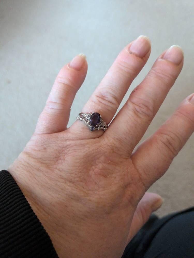 Pear Shape Alexandrite Engagement Ring Set, Solid White Gold Floral Alexandrite Promise Ring, Nature Inspired Bridal Set Gift For Women