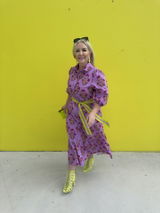 Abbie Dress - Neon Carnation
