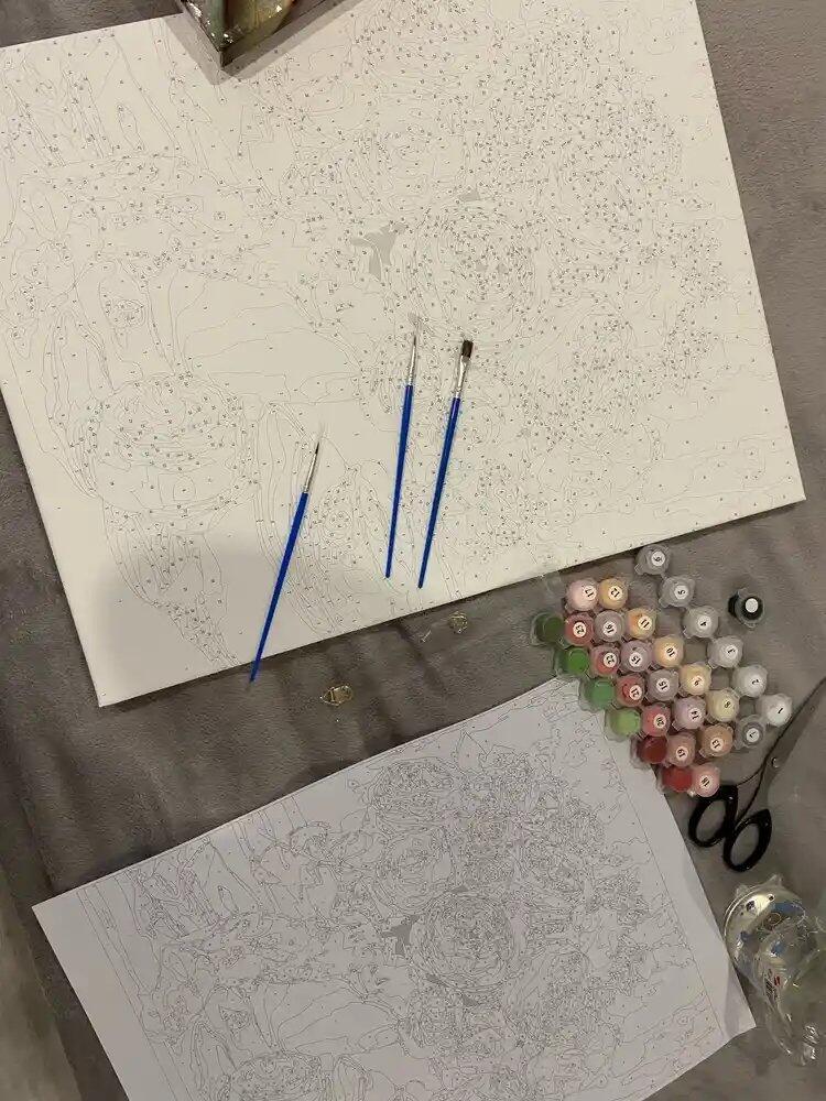 أدوات رسم لوحة زهور الكاميليا