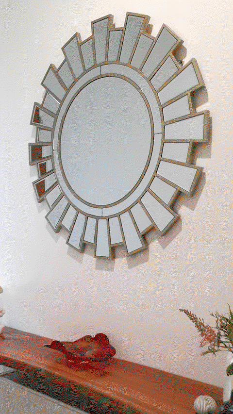 Judy Round Silver Lightweight Wall Mirror