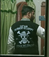 D. Luffy Black Varsity Jacket