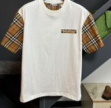 250218 New classic plaid patchwork T-shirts