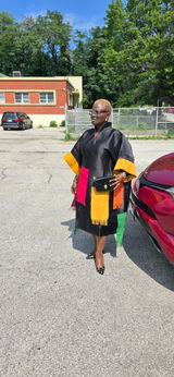 Ariel Black Short Mikado Aso Oke Boubou
