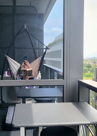 Hammock Chair with Tassels (Beige with Black Tassels)