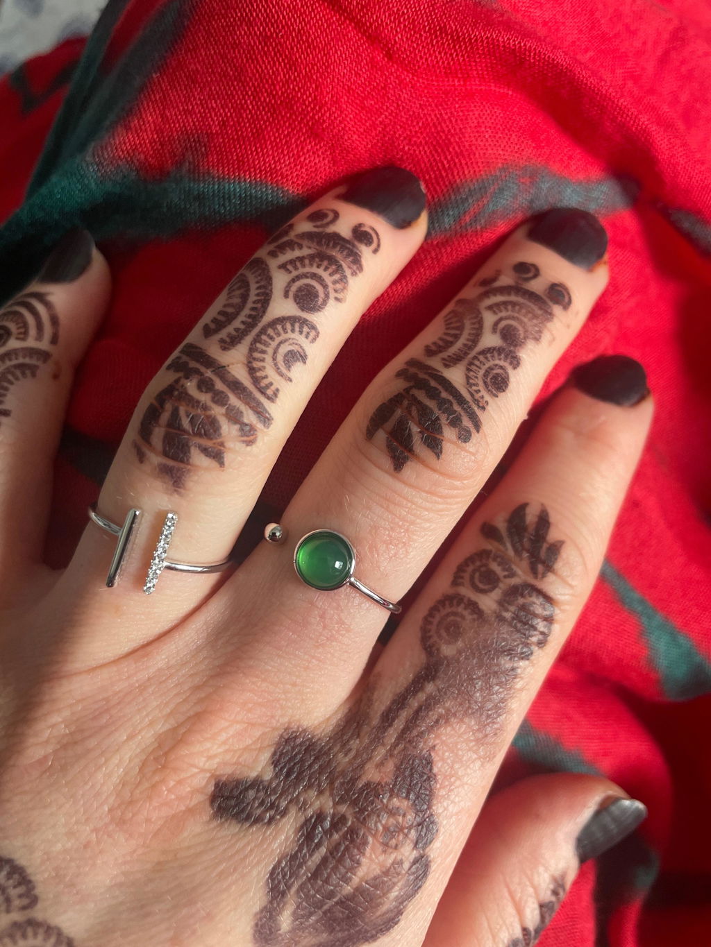 Green Onyx Bezel Open Ring